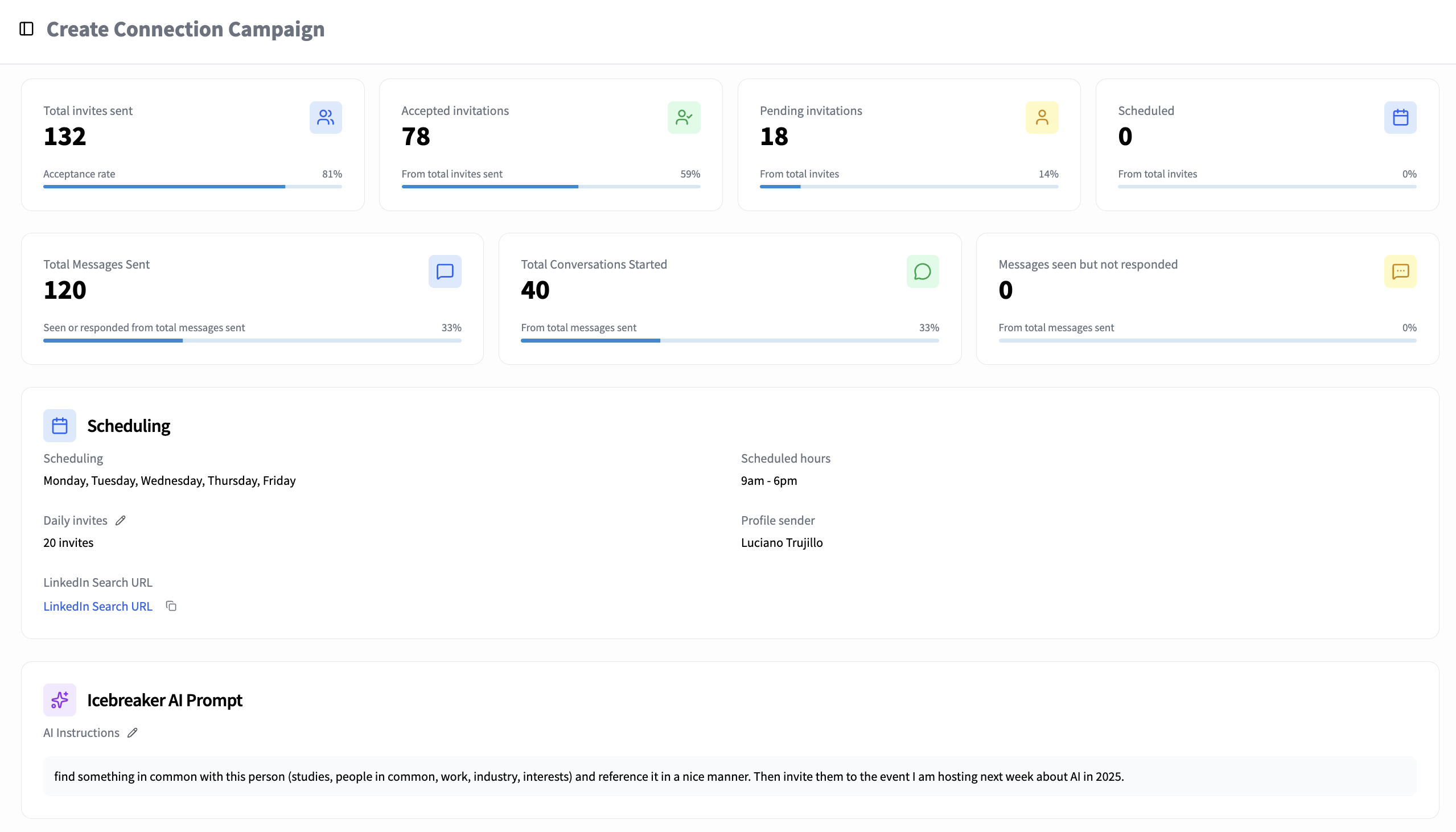 Smart Outreach interface